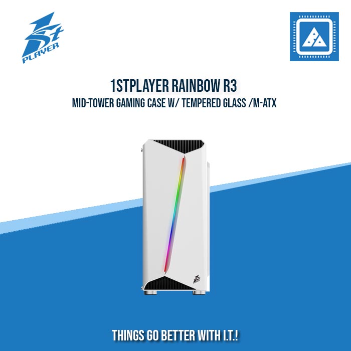 1STPLAYER RAINBOW R3 MID-TOWER GAMING CASE W/ TEMPERED GLASS /M-ATX (BLACK) 1STPLAYER RAINBOW R3 MID-TOWER GAMING CASE W/ TEMPERED GLASS /M-ATX (BLACK)